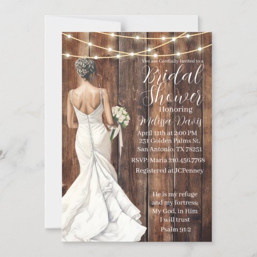 Psalm 91:2 Bridal Shower Invitation Magnetische Uitnodiging (Voorkant)