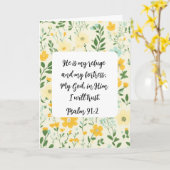 Psalm 91:2 Christian greeting Card Kaart (Gele Bloem)