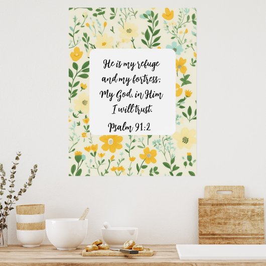 Psalm 91:2 Christian Poster (Keuken)