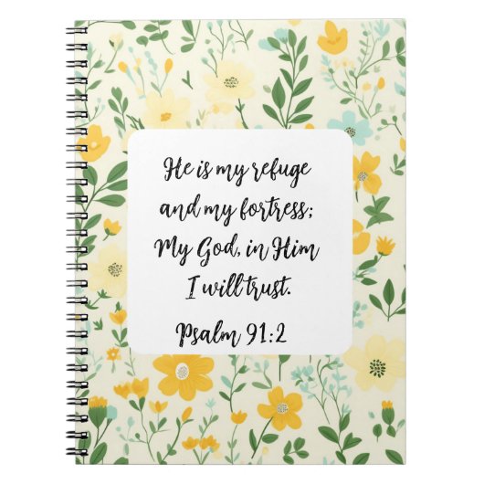 Psalm 91:2 Christian Spiral Photo Notebook Notitieboek (Voorkant)