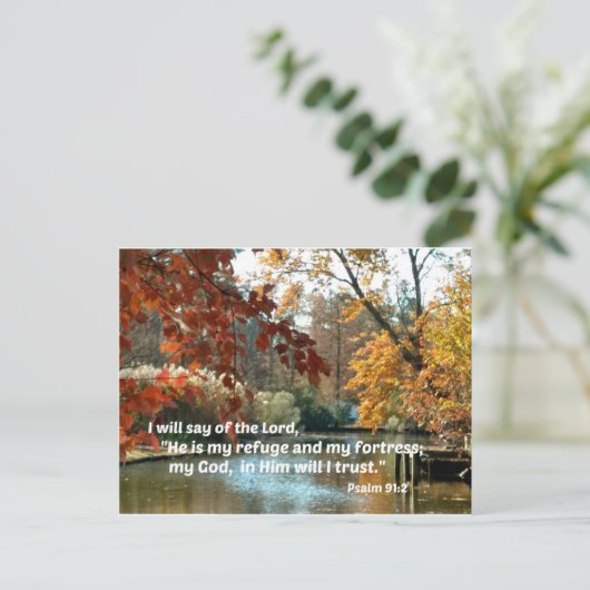 Psalm 91:2 Ik zal van de Heer spreken Briefkaart (Staand voorkant)