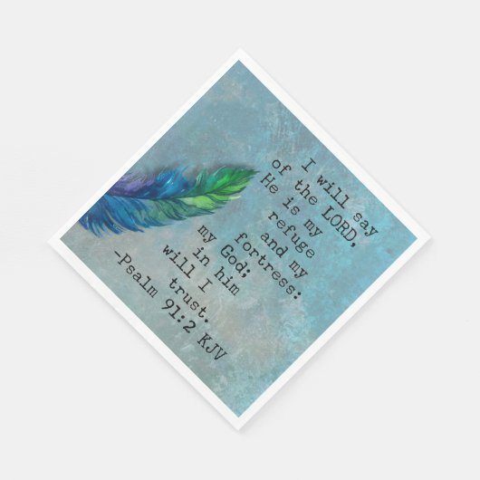 Psalm 91:2 KJV Bijbel Verse Papier Servetten (Hoek)