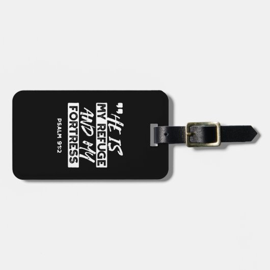 Psalm 91:2 Mijn schuilplaats en mijn vesting Chris Bagagelabel (Voorkant horizontaal)