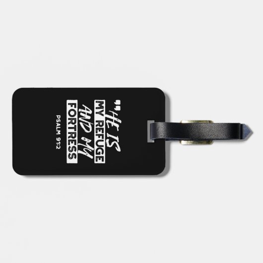 Psalm 91:2 Mijn schuilplaats en mijn vesting Chris Bagagelabel (Achterkant horizontaal)