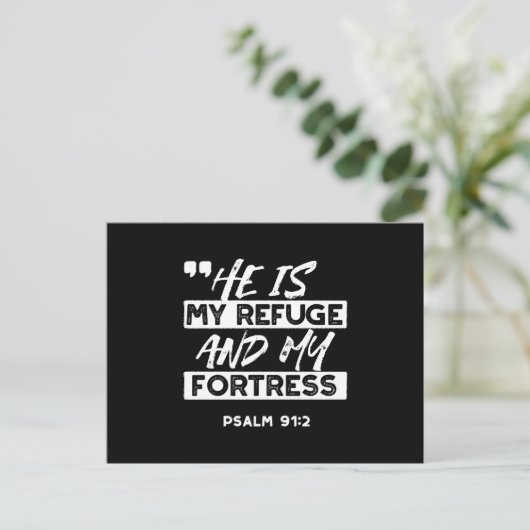 Psalm 91:2 Mijn schuilplaats en mijn vesting Chris Briefkaart (Staand voorkant)