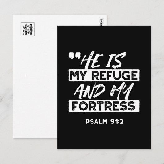 Psalm 91:2 Mijn schuilplaats en mijn vesting Chris Briefkaart (Voorkant / Achterkant)
