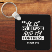 Psalm 91:2 Mijn schuilplaats en mijn vesting Chris Sleutelhanger (Voorkant)