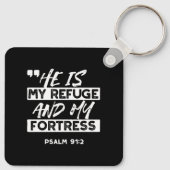 Psalm 91:2 Mijn schuilplaats en mijn vesting Chris Sleutelhanger (Achterkant)