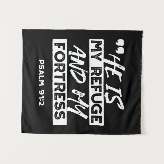 Psalm 91:2 Mijn schuilplaats en mijn vesting Chris Wandkleed (Voorkant (horizontaal))