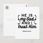 Psalm 91:2 – Trust in God Christian Bible Verse Briefkaart (Voorkant / Achterkant)