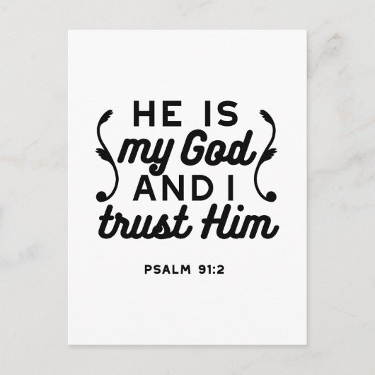 Psalm 91:2 – Trust in God Christian Bible Verse Briefkaart (Voorkant)