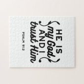 Psalm 91:2 – Trust in God Christian Bible Verse Legpuzzel (Horizontaal)