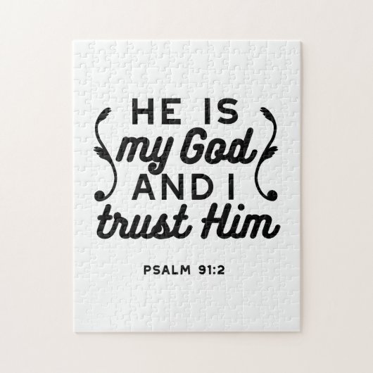 Psalm 91:2 – Trust in God Christian Bible Verse Legpuzzel (Verticaal)