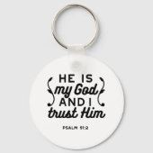 Psalm 91:2 – Trust in God Christian Bible Verse Sleutelhanger (Achterkant)