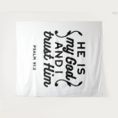 Psalm 91:2 – Trust in God Christian Bible Verse Wandkleed (Voorkant (horizontaal))