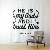 Psalm 91:2 – Trust in God Christian Bible Verse Wandkleed (In situ)