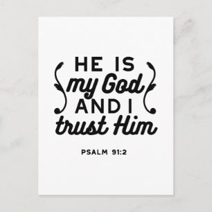 Psalm 91:2 – Vertrouw op God Christelijke Bijbelve Briefkaart