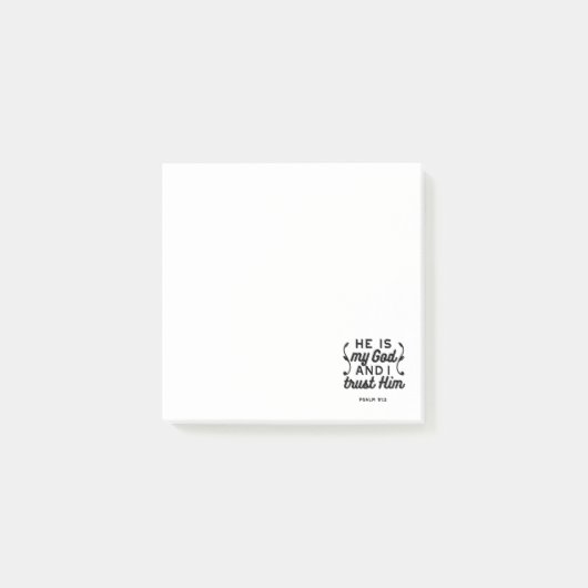 Psalm 91:2 – Vertrouw op God Christelijke Bijbelve Post-it® Notes (Voorkant)