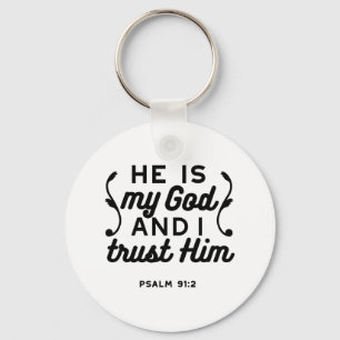 Psalm 91:2 – Vertrouw op God Christelijke Bijbelve Sleutelhanger