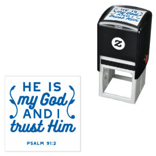 Psalm 91:2 – Vertrouw op God Christelijke Bijbelve Zelfinktende Stempel