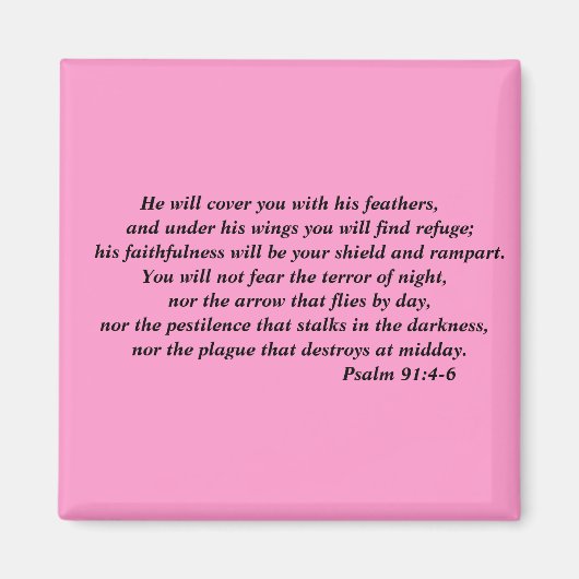 Psalm 91:4-6 Magnet (Voorkant)