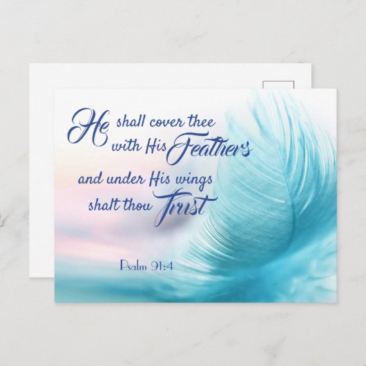 Psalm 91:4 Briefkaart - King James Version (Voorkant / Achterkant)