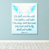 psalm 91:4 canvas afdruk (Insitu (Houten vloer))