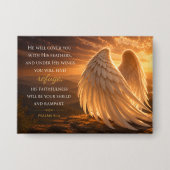 Psalm 91:4 Engelen Vleugels Christelijk Geloof Button (Voorkant)