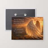 Psalm 91:4 Engelen Vleugels Christelijk Geloof Button (Voorkant / Achterkant)