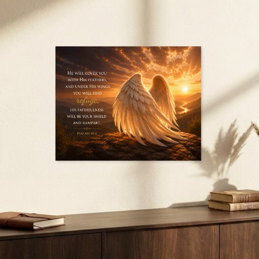 Psalm 91:4 Engelenvleugels Christelijk Poster