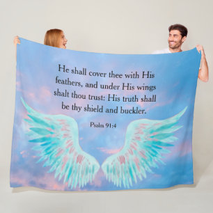 psalm 91:4 fleece deken