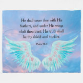 psalm 91:4 fleece deken (Voorkant (Horizontaal))