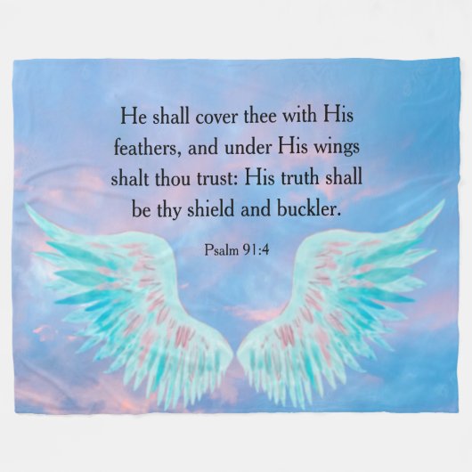 psalm 91:4 fleece deken (Voorkant (Horizontaal))