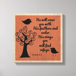 Psalm 91:4 Gewikkeld Canvas Afdruk
