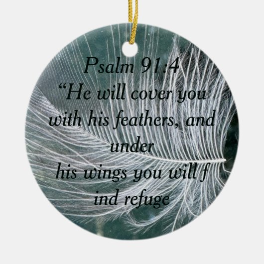 Psalm 91:4 - Gods bescherming Keramisch Ornament (Voorkant)