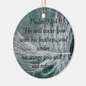 Psalm 91:4 - Gods bescherming Keramisch Ornament (Links)