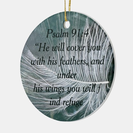 Psalm 91:4 - Gods bescherming Keramisch Ornament (Links)