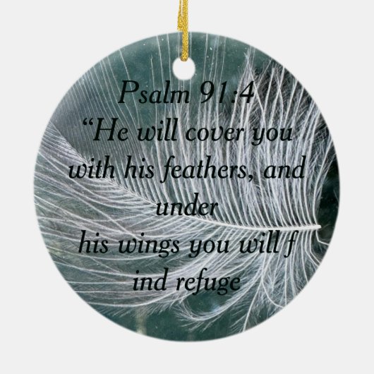 Psalm 91:4 - Gods bescherming Keramisch Ornament (Achterkant)