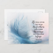 Psalm 91:4 Hij zal je bedekken met zijn vaders Briefkaart (Voorkant / Achterkant)