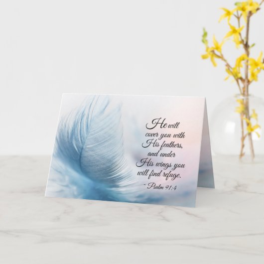 Psalm 91:4 Hij zal je bedekken met zijn vaders Kaart (Gele Bloem)