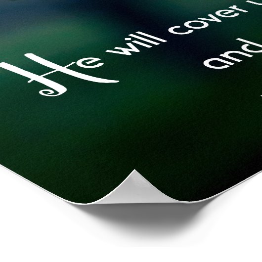 Psalm 91:4 Hij zal je bedekken met zijn vaders Poster (Hoek)