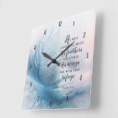 Psalm 91:4 Hij zal je bedekken met zijn vaders Vierkante Klok (Hoek)