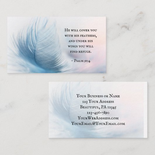 Psalm 91:4 Hij zal je bedekken met zijn vaders Visitekaartje (Voorkant / Achterkant)