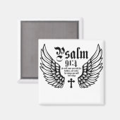 psalm 91:4 hij zal je bedekken met zijn veren magneet (Voorkant / Achterkant)