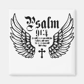 psalm 91:4 hij zal je bedekken met zijn veren magneet (Voorkant)