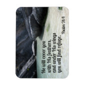 Psalm 91:4 Hij zal je bedekken met zijn veren Magneet (Verticaal)