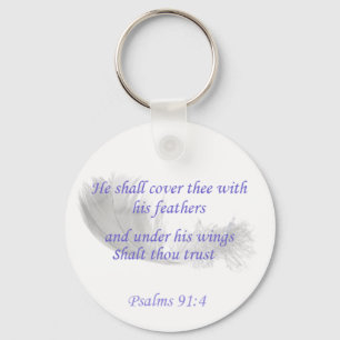 Psalm 91:4 Hij zal u met Zijn vleugels bedekken Sleutelhanger