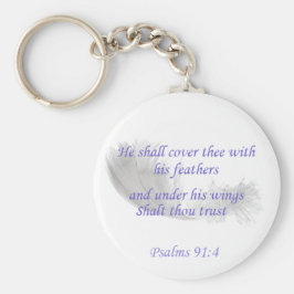 Psalm 91:4 Hij zal u met Zijn vleugels bedekken Sleutelhanger
