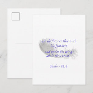 Psalm 91:4 Hij zal u met Zijn vleugels dekken Uitnodiging Briefkaart