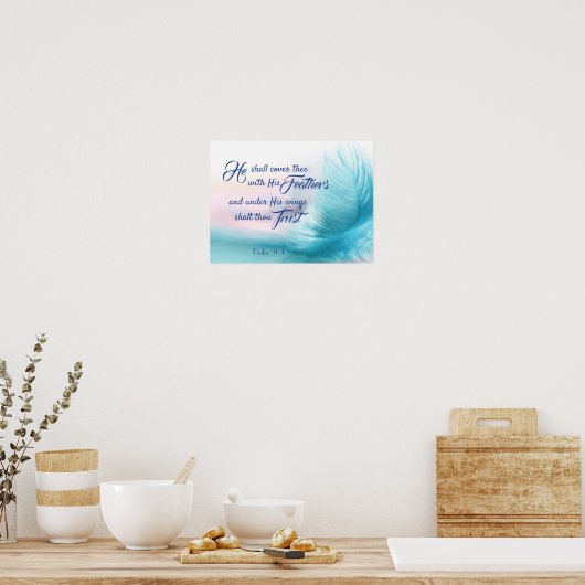 Psalm 91:4 King James Bible Poster (Keuken)